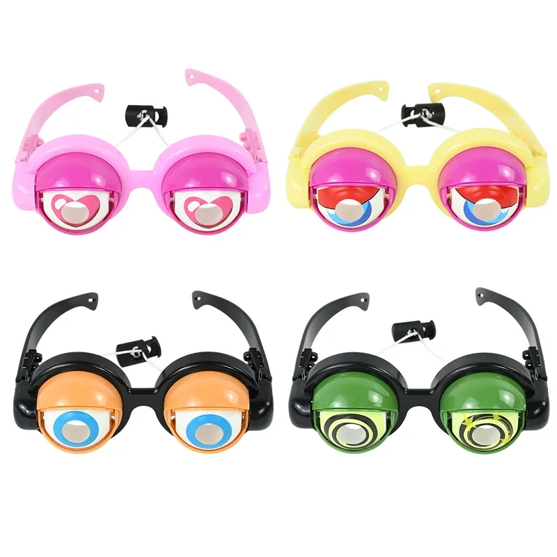 플라스틱 끈으로 당기는 눈알이 튀어나오는 재미있는 장난감 안경, 어린이 파티 장난, 가그 소품, 웃긴 안경 선물