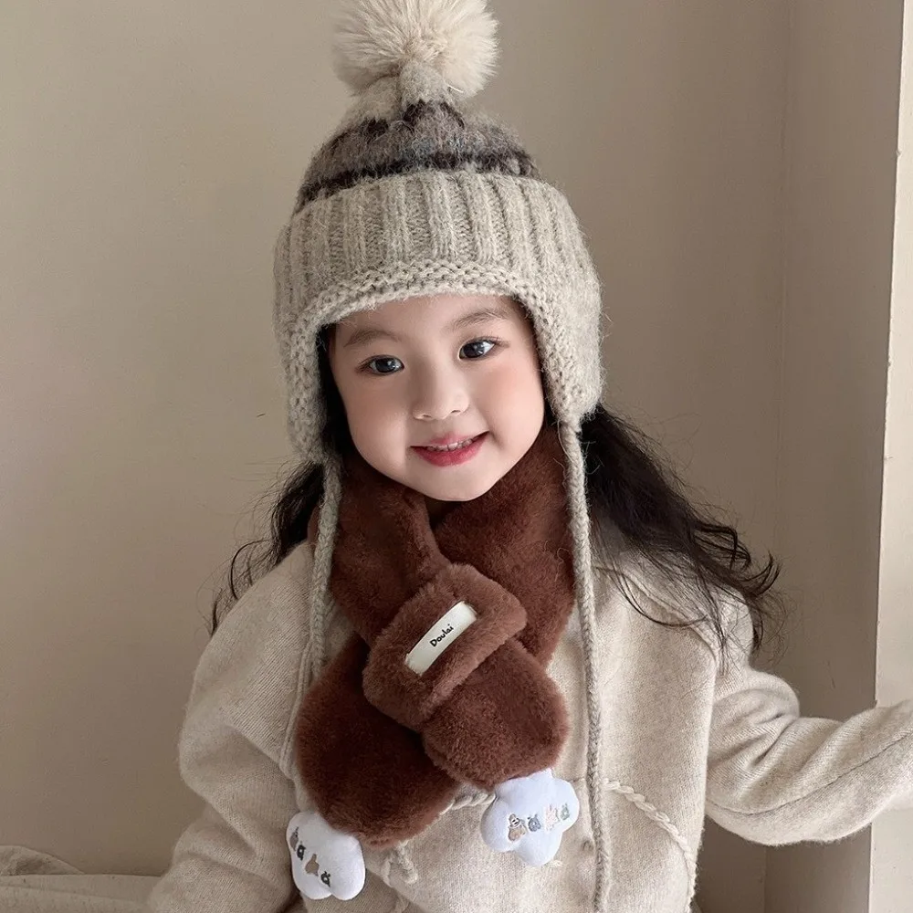 Fashion Cute Cartoon Scarves Cold Proof Windproof Warm Scarf Comfortable Thickned Cross Neckerchief Autumn Winter