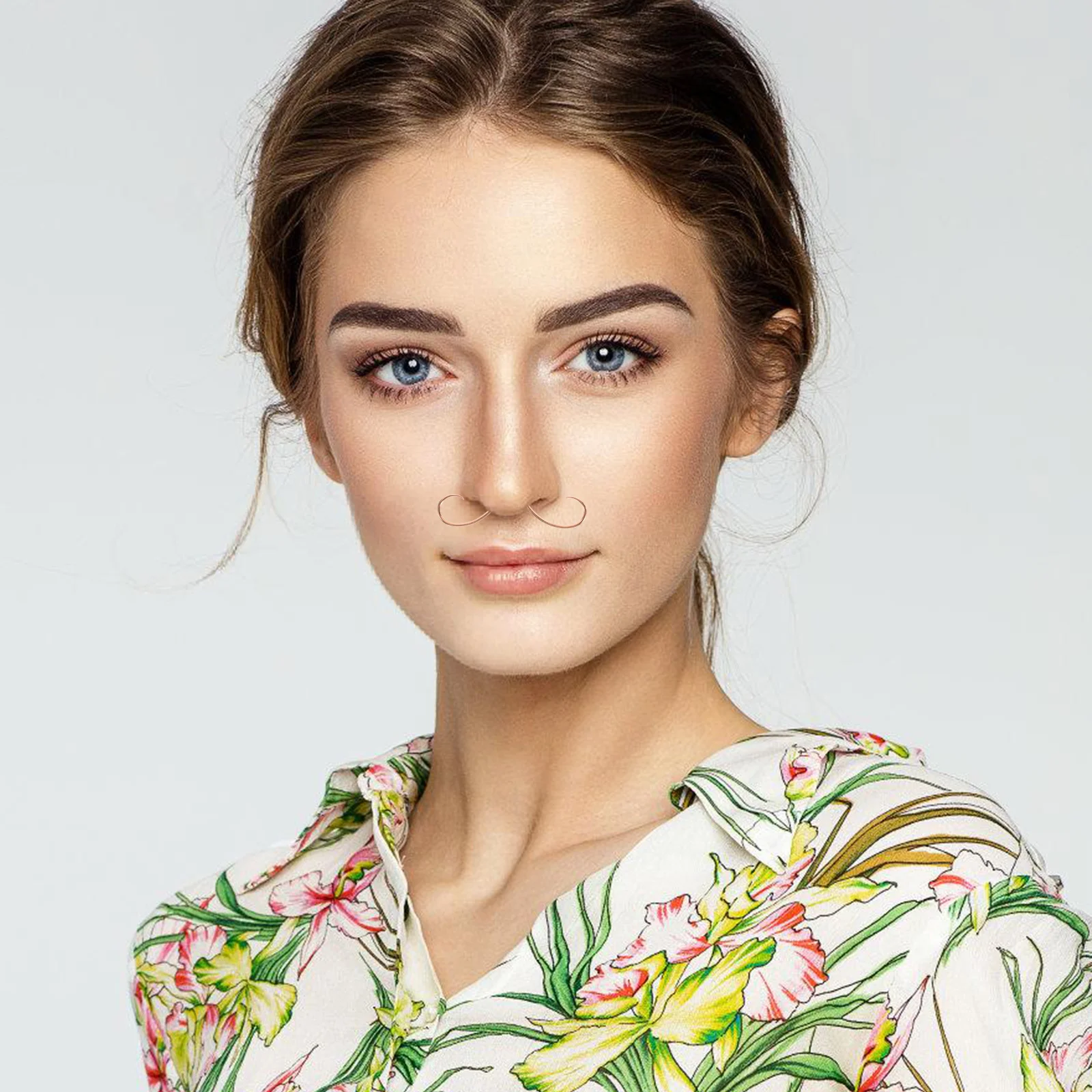 

5Pcs Mustache Septum Nose Rings Stainless Steel Metal Small Rings Unique Nose Piercing Jewelry for Men Women Trendy Septum