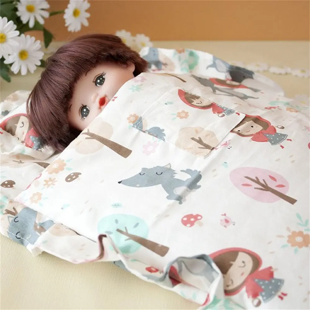 베개 인형 침낭 역할놀이 침실 미니어처 침대 시트 천 인형 옷 인형 침구 4종 세트