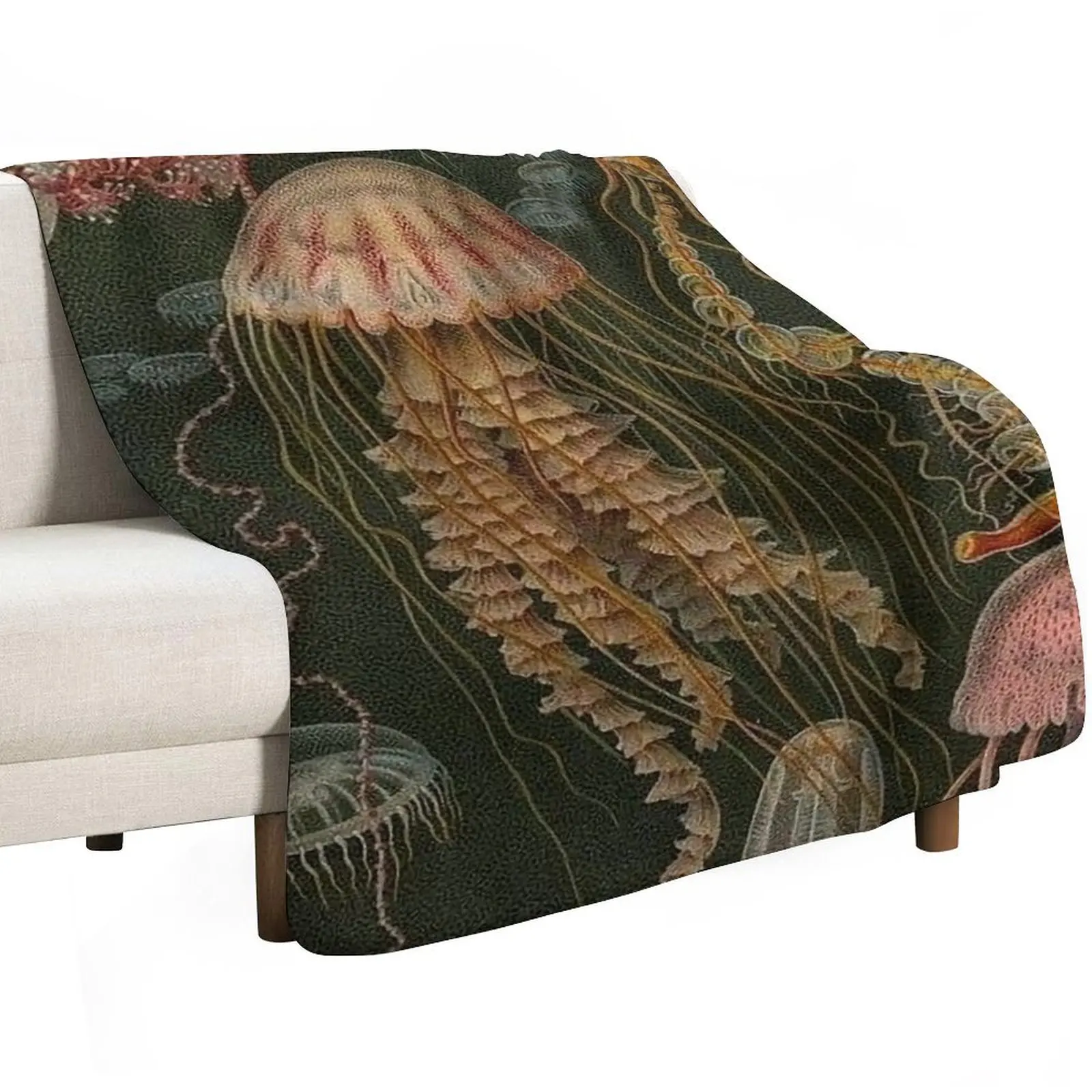 Dark Jellyfish Poster Throw Blanket Luxury St Blankets For Baby Plaid Vintage Nap Luxury Blankets
