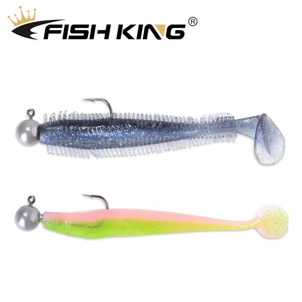 FISH KING Jig Head Rig cebos de pesca anzuelos señuelos blandos accesorios de pesca 1g/1,5g/2G/3,5g/5g/7g/10g/14g /20g