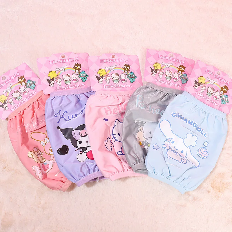 Kawaii Hello Kitty Kids manicotti antivegetativi Sanrio Anime My Melody Pochacco Cinnamoroll Kuromi accessorio per ragazze impermeabile