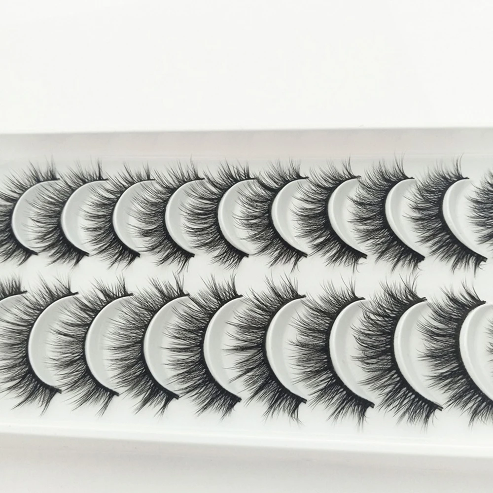 10 Pairs 3D Layered Thick Eyelashes Natural Wispy Multi-layer False Lashes For Women Daily Makeup Eye Enhancement Beauty Tool
