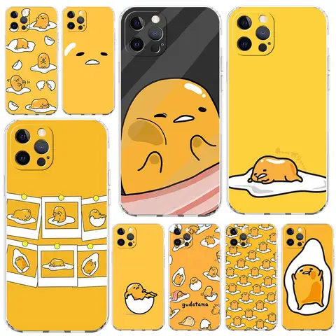 Gudetama-Coque de téléphone transparente en silicone pour Apple iPhone, coque de téléphone pour Apple iPhone 14, 11, 13, 12 Pro, 7, 8 Plus, Poly X, XS Max, 6, 6S, 14Pro