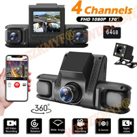 360° Car Camera 4Lens 1080P WIFI & APP Dash Cam 24H Parking monitor Video Recorder Car DVR Front Rear View Camera Black Box