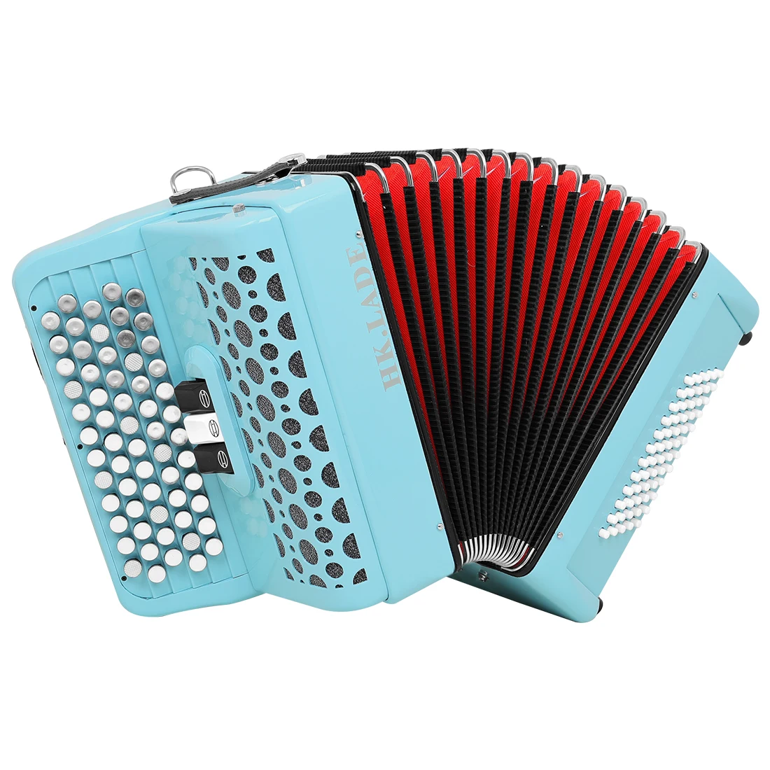 HK.LADE AH-300 Bayan Accordion 62 مفتاحًا 60 Bass أكورديون متعدد الصوت مع أداة لوحة مفاتيح حقيبة لأداء الدرجات