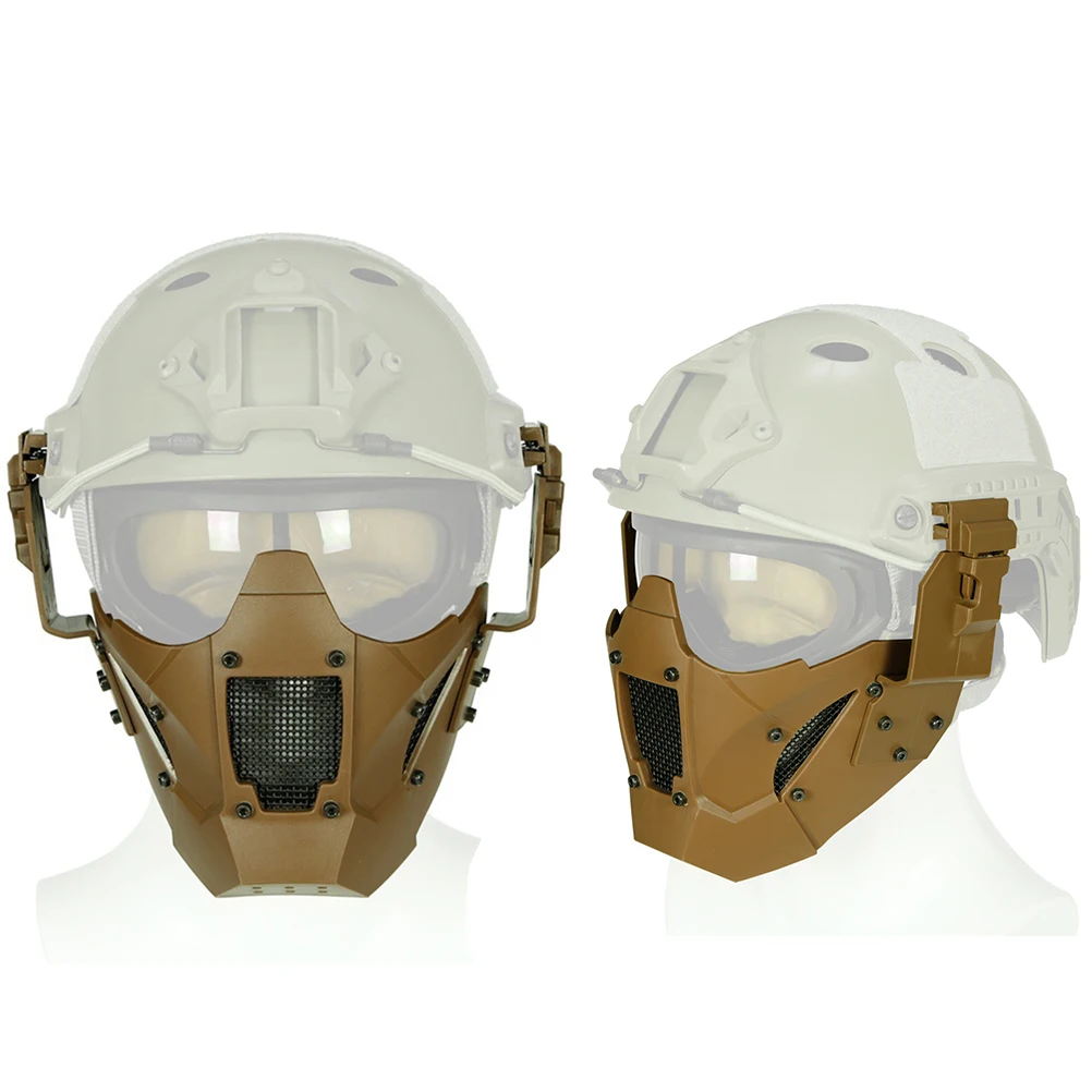 

Outdoor Military Combat Protective Half Face Ear Protection Conquer Mask (Soil Color)