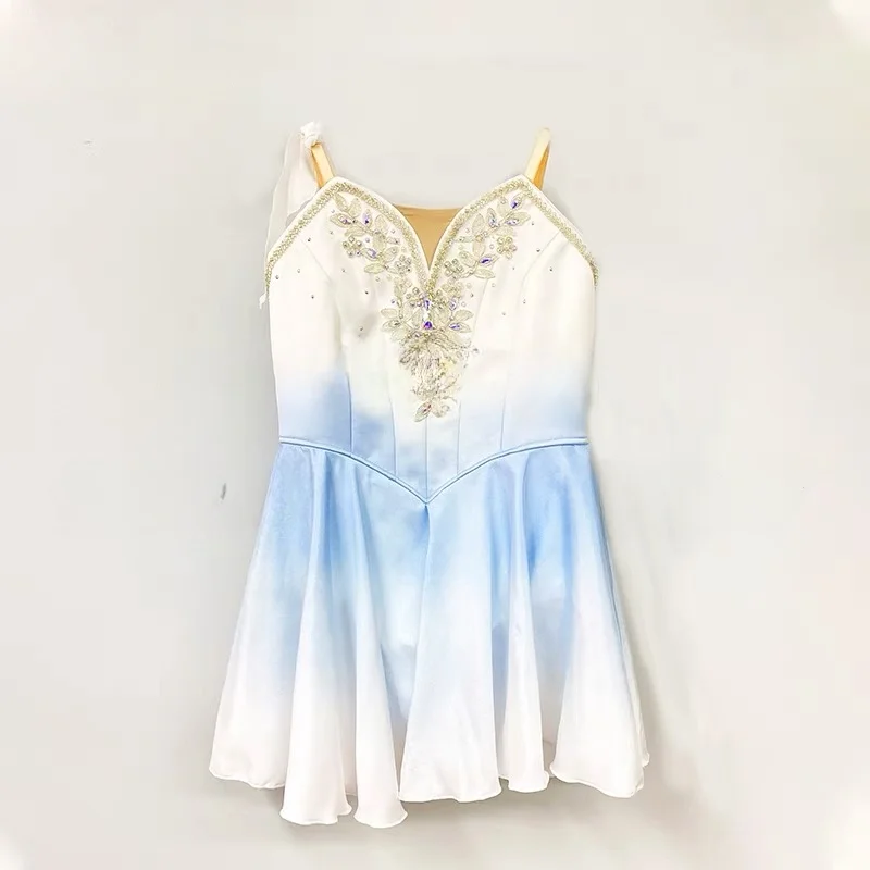 

The latest sky blue gradient Cupid adult and children's ballet performance competition costumes