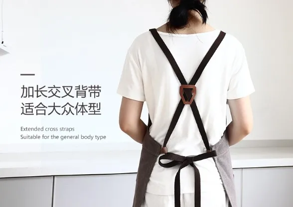 New Durable Goods Heavy Duty Unisex Canvas Work Apron with Tool Pockets Cross-Back Straps Adjustable For Woodworking Painting