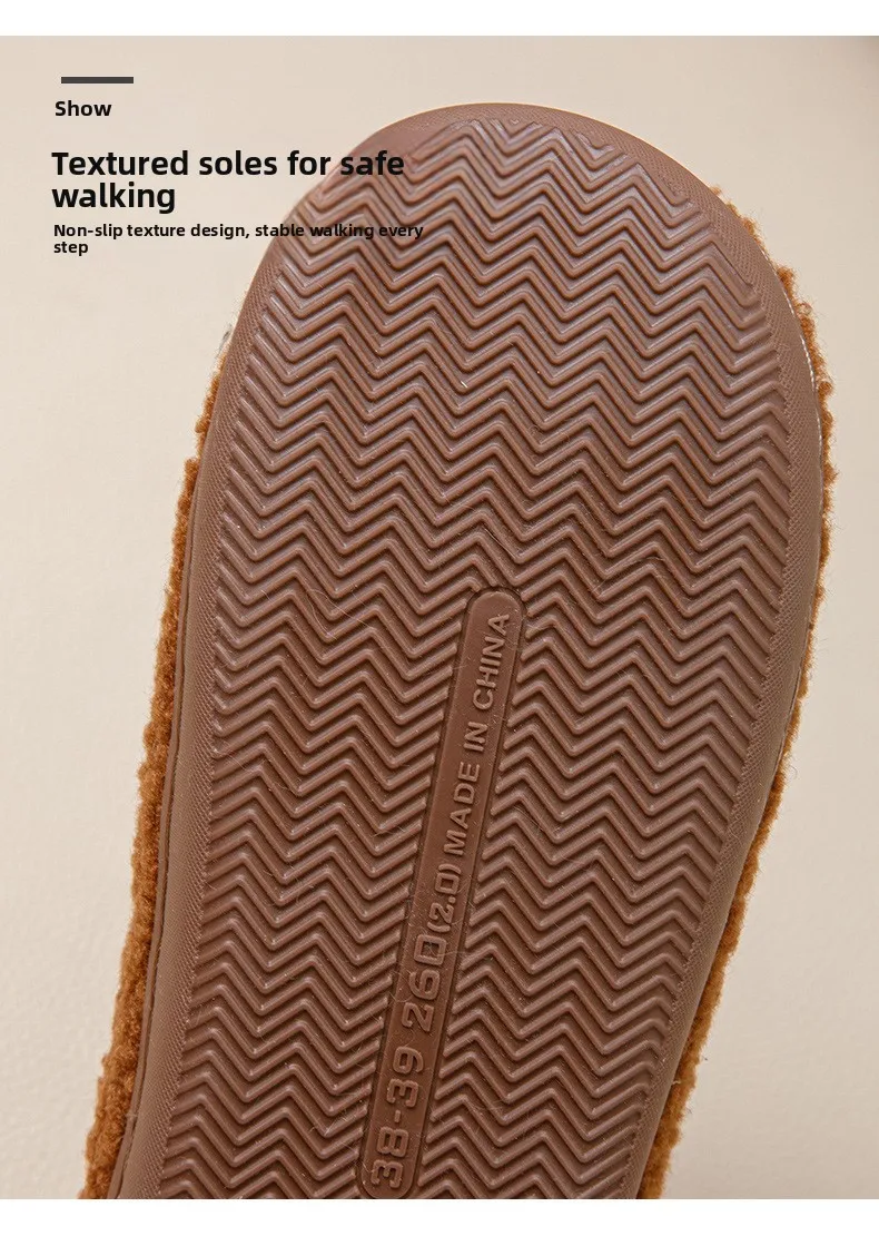 2026 Gemütliche Plüsch-Hausschuhe für Damen, Warme Rutschfeste Indoor-Schuhe, Plüschfleece-Futter & Weiche Sohle für Komfort zu Hause im Winter – Detail 9