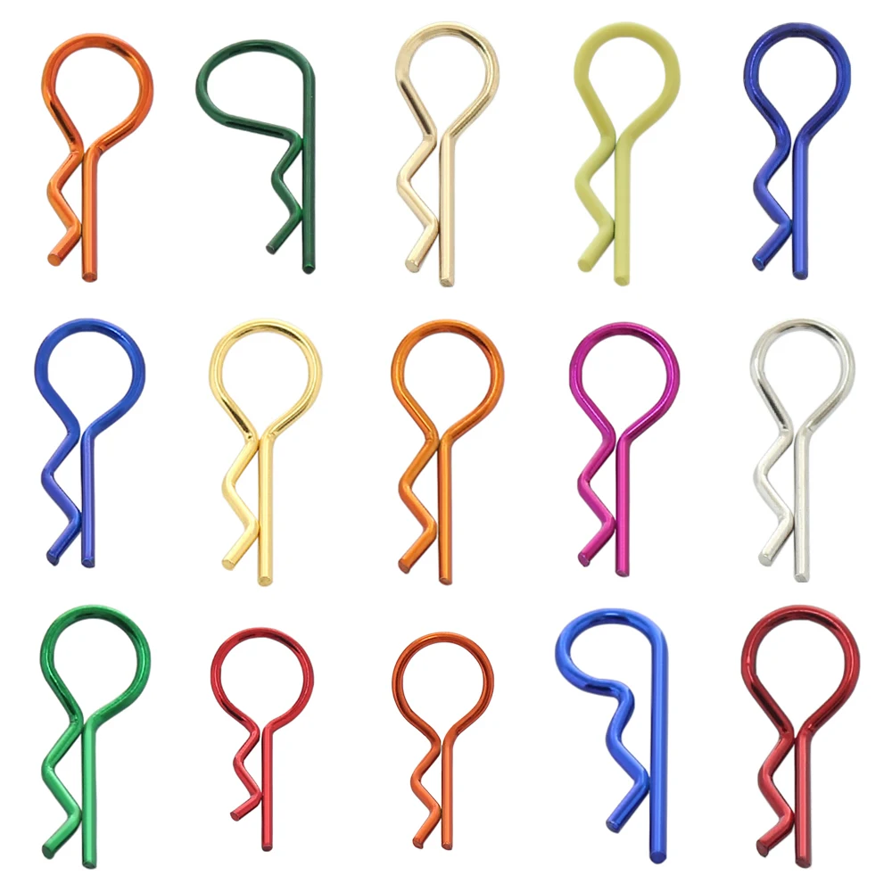 10pcs RC Car Metal Body Clip R Pin 1.0/1.2/1.4/1.5MM for SCX10 Wraith  TRX4 TRX6 HSP HPI Redcat TT02 CC01 MST Spare Parts