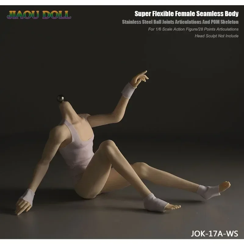 JIAOU JOK-17A 1/6 Scale Male Soldier Body Doll Thin Long Legs Super Flexible W/ Detachable Feet for Drawing Collection Display