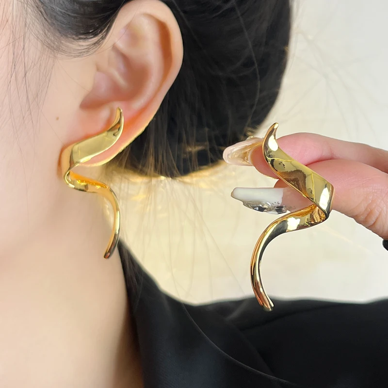 

Fashion Geometric Twist Women's Earrings,Luxury Hypoallergenic Women's Stud Earrings,Daily Party Dinner Jewelry Gift Accessories