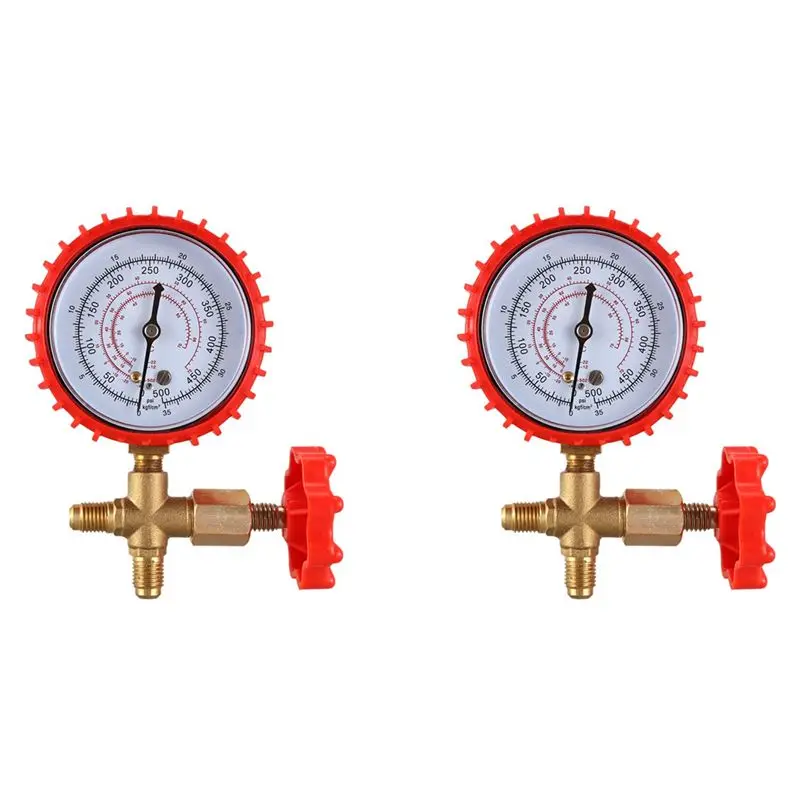 【CHRISTMAS 】2X Refrigerant Pressure Gauge Air Conditioning Recharge Pressure Gauges For R12 R502 R22 R410 R134A