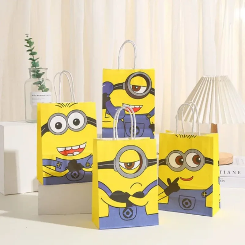 

4pcs/set Minions Cute Handbags Birthday Party Gift Bags Gift Packaging Bags The Best Holiday Gifts for Good Friends Party New