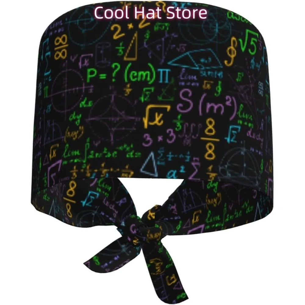 الرياضيات الملونة منصات هندسية الصيغ حسابات تنفس فرك قبعة للممرضات والأطباء قبعة العمل قابل للتعديل مع #1