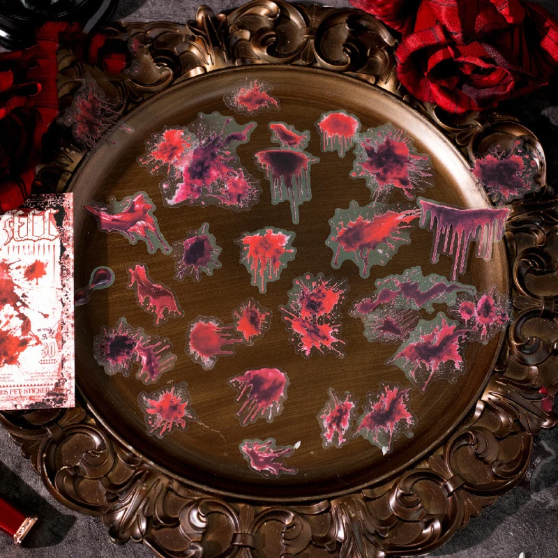 

Night Falls Series Vintage Dark Flower Character Landscape PET Sticker Creative DIY Journal Material Collage Stationery