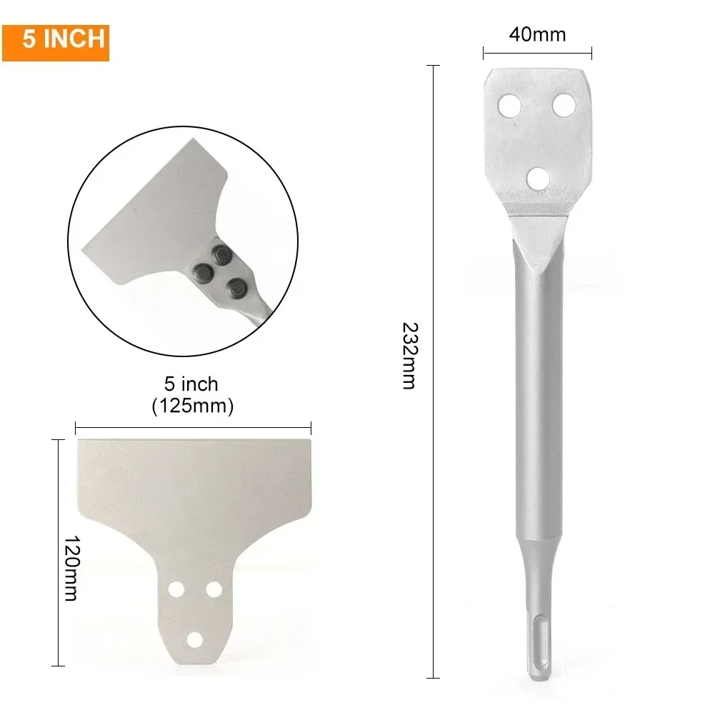 SDS Plus Raschietto per pavimenti curvo Martello elettrico Scalpello per scaling Pala per calcestruzzo per piastrelle Cemento Pietra di mattoni