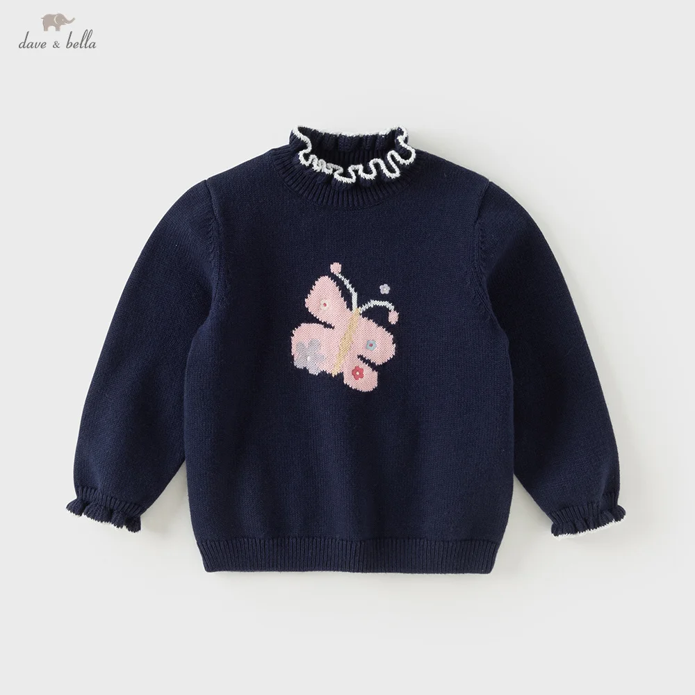 

Dave Bella Children Sweater Autumn Winter Girls Warm Knitted Pullover Cotton Wool Top Fashion Outerwear Kids Clothing DB4254127