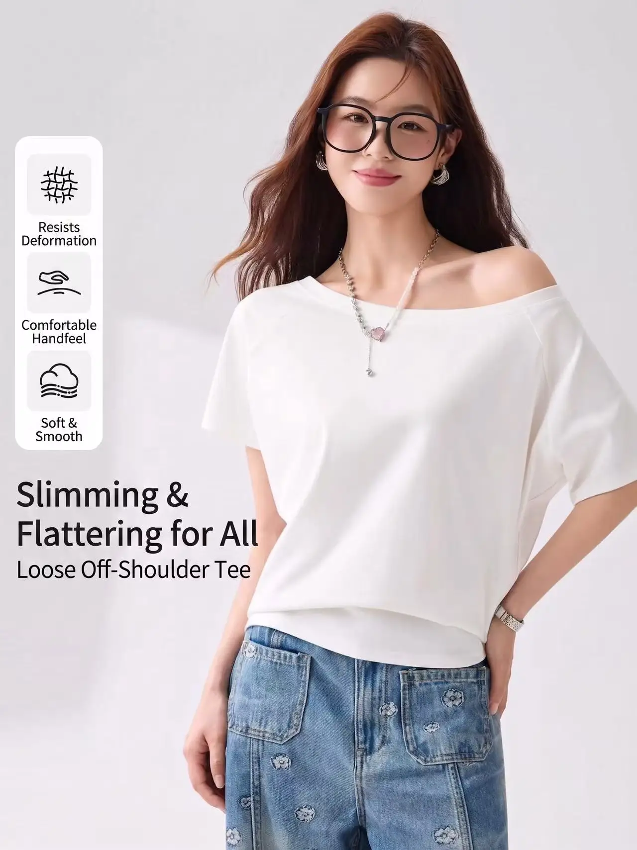 

Premium Casual Off Shoulder T Shirt Comfortable Breathable All Day Wear Flattering For All
