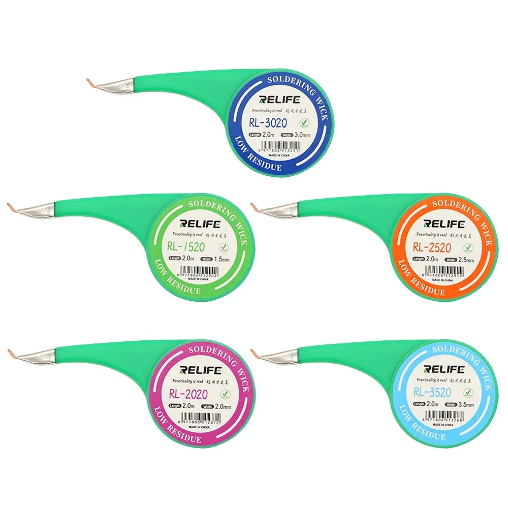Desoldering Braid Tape Copper Solder Remover 1.5/2.0/2.5/3.0/3.5mm Soldering Wick Wire Flux BGA PCB Repair Tool Kit Welding Tool