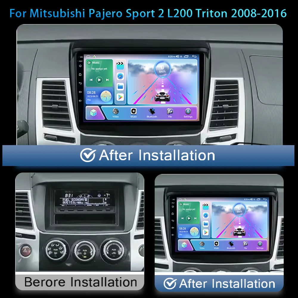 

2 Din Android 13 For Mitsubishi Pajero Sport 2 L200 Triton 2008 - 2016 Car Radio Multimedia Video Player GPS 4G Carplay Auto DVD