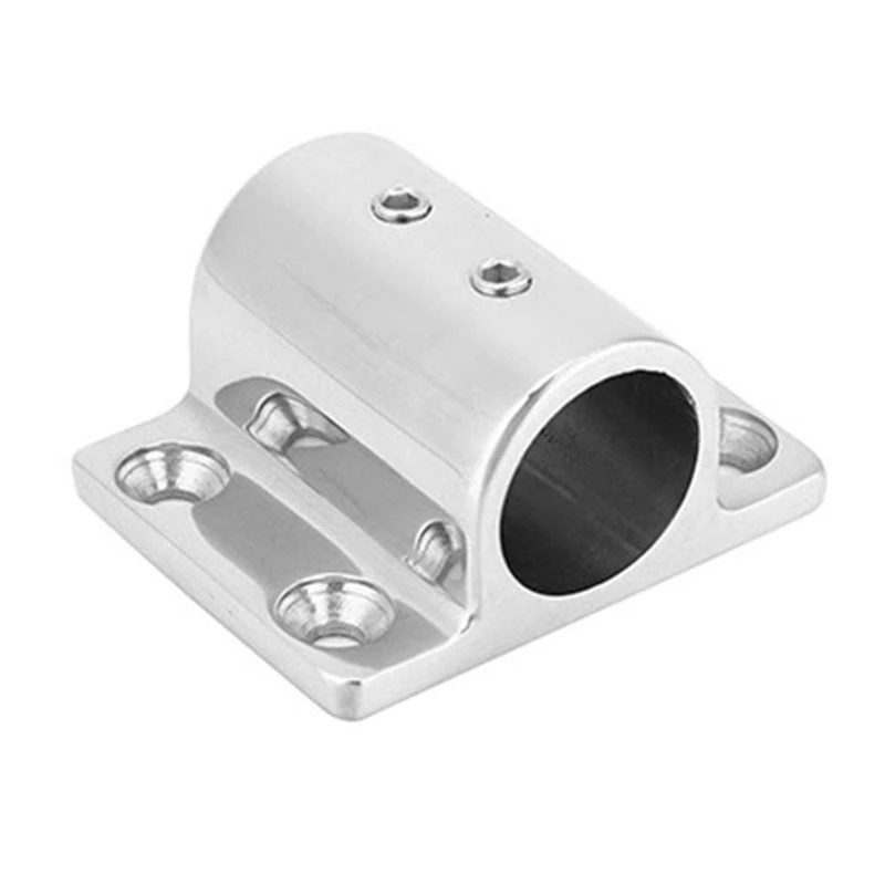 316 Stainless Steel Tube Pipe Rectangular Base Flag Pole Mount Marine Bracket Rectangular Base 25Mm
