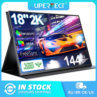 UPERFECT 2K 144Hz 18” Portable Gaming Monitor 100% DCI-P3 VESA Mount Matte Screen Mini HDMI & USB-C Travel Monitor for Laptop