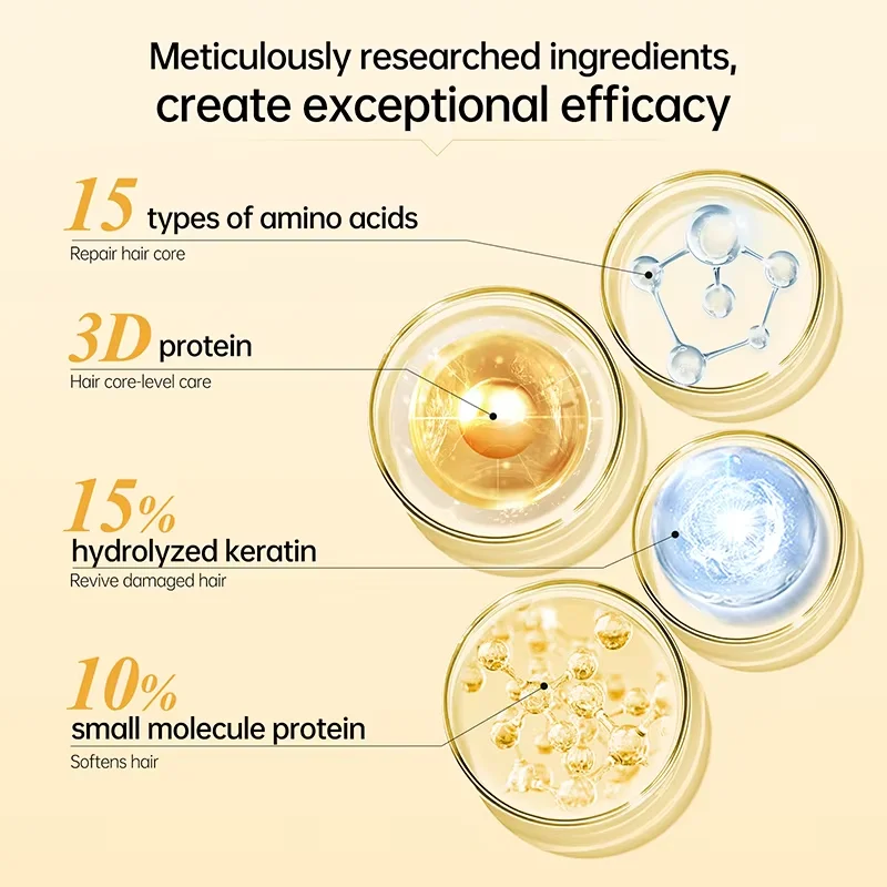 PURC 8 ثانية قناع الشعر تنعيم استقامة الكيراتين كريم علاج الشعر إصلاح لينة التالفة التجعد العناية بالشعر المهنية