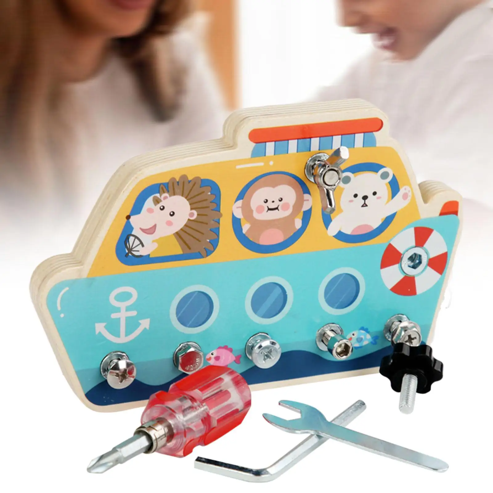 Kids Screwdriver Board Set Wood Preschool Toys Develops Motor Skill Screw Board Sensory Board Montessori Educational Toy