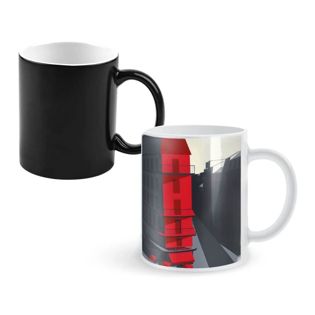 

Paris BalconyCoffee Mugs And Mug Creative Color Change Tea Cup Ceramic Milk Cups Novelty Gifts