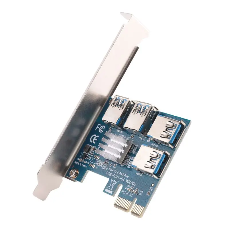 

AF91-PCI Express Card Multiplier PCIE 1 To 4 USB GPU X1 X16 PCI-E Riser Card Video Card For Bitcoin Miner Mining
