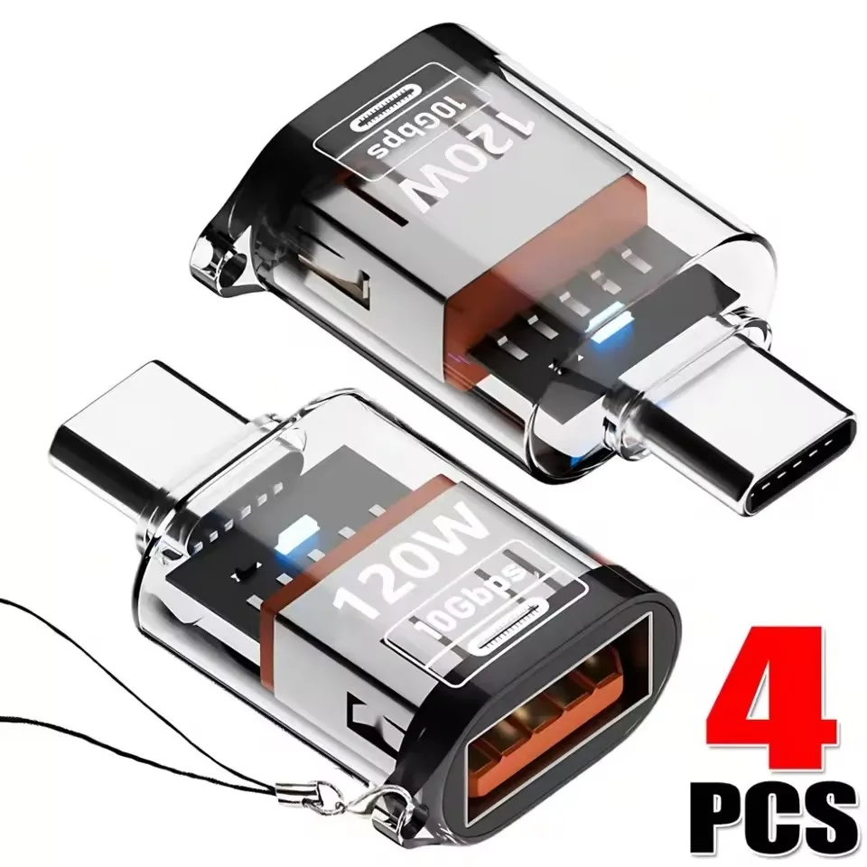 Adaptador Conversor OTG USB C Fêmea para USB A Macho, Transferência de Alta Velocidade para iPhone 16 15, iPad, Tablet, Samsung Galaxy e Android