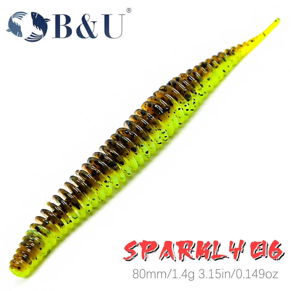 B&U Sparkly 80mm Fishing Lure Soft Lure Shad Silicone Baits Swinbait Wobblers For Pike And Bass Artificial Leurre Souple