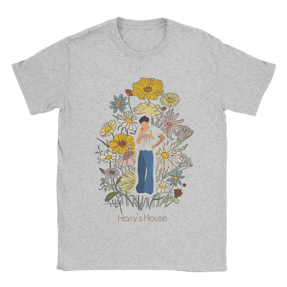 Short Sleeve Clothes Summer Men Pure Cotton Vintage T-Shirt O Neck Tee Shirt Harrys Style Fruit Man With Flowers T Shirt 2024