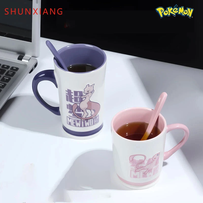 SHUNXIANG Pokémon Ceramic Mug Set 390/500ml Mug Sets with Spoon & Gift Box Coffee Cups Breakfast Milk Juice Cold Drinking Cup