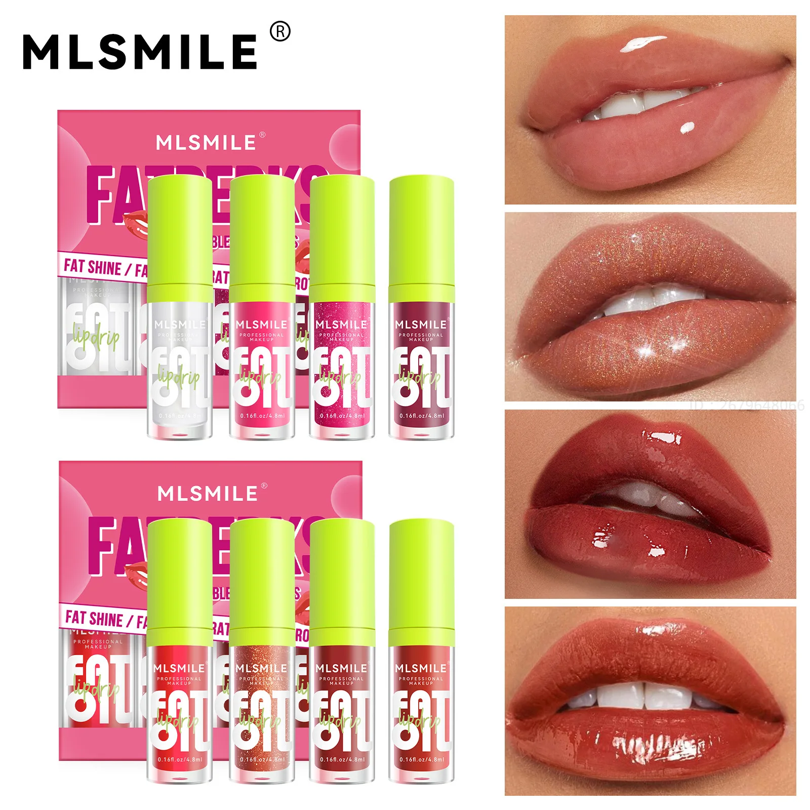 4 teile/satz Gelee Lippen plump ing Öl transparent lang anhaltende feuchtigkeit spendende Lippen pflege feuchtigkeit spendende Lippen glasur bilden flüssigen Lippenstift