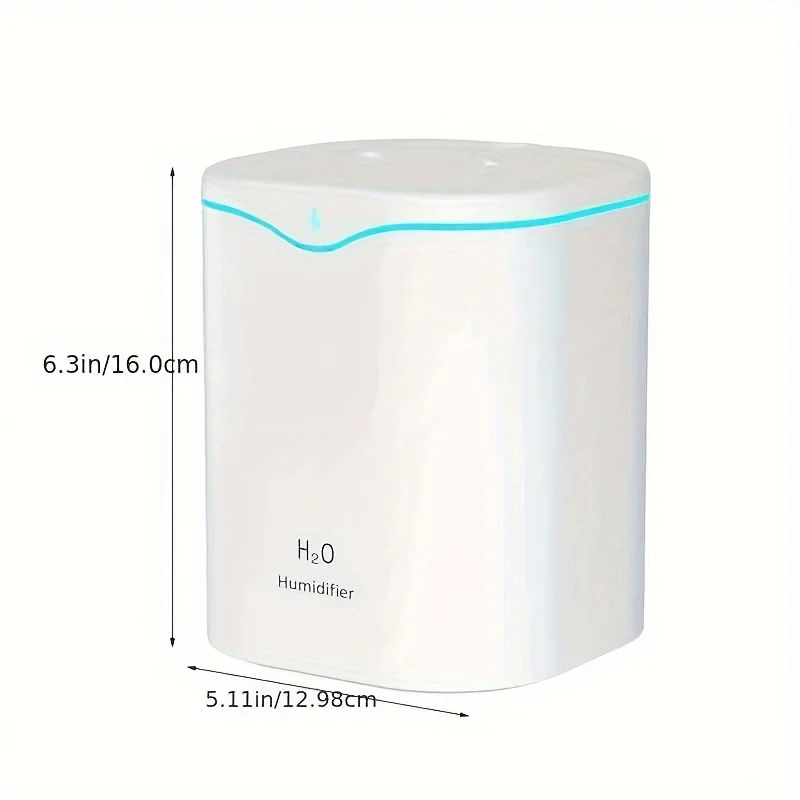 1pc, 2L Large Capacity Portable Ultrasonic Humidifier - Whisper-Quiet Operation, Dual Mist Modes, Aromatherapy, 7-Color Changing
