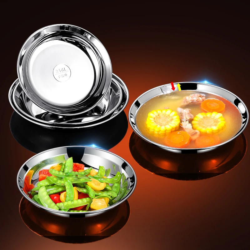 316 stainless steel plate Deluxe Deluxe dish Household 304 plates food grade dish deep tray