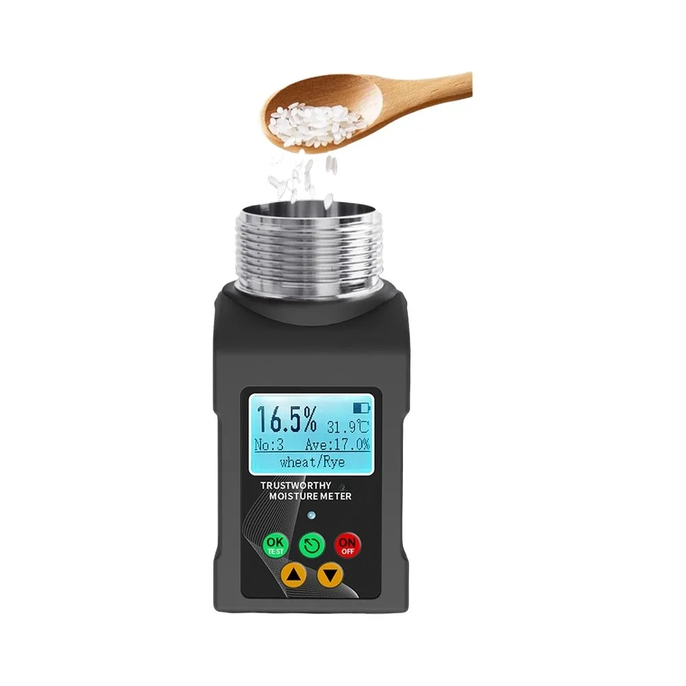 Coffee Bean Tester Digital Humidity Tester Backlit Digital Humidity Tool Moisture Meter Automatic Temperature Compensation
