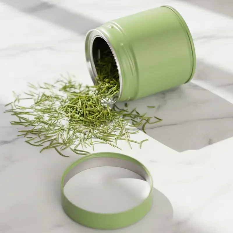 RTS 73x75mm 100g Metal Round Can for Matcha Coffee Tea Powder Sealed Matte Screw Cap Tin Container Packaging 5OZ