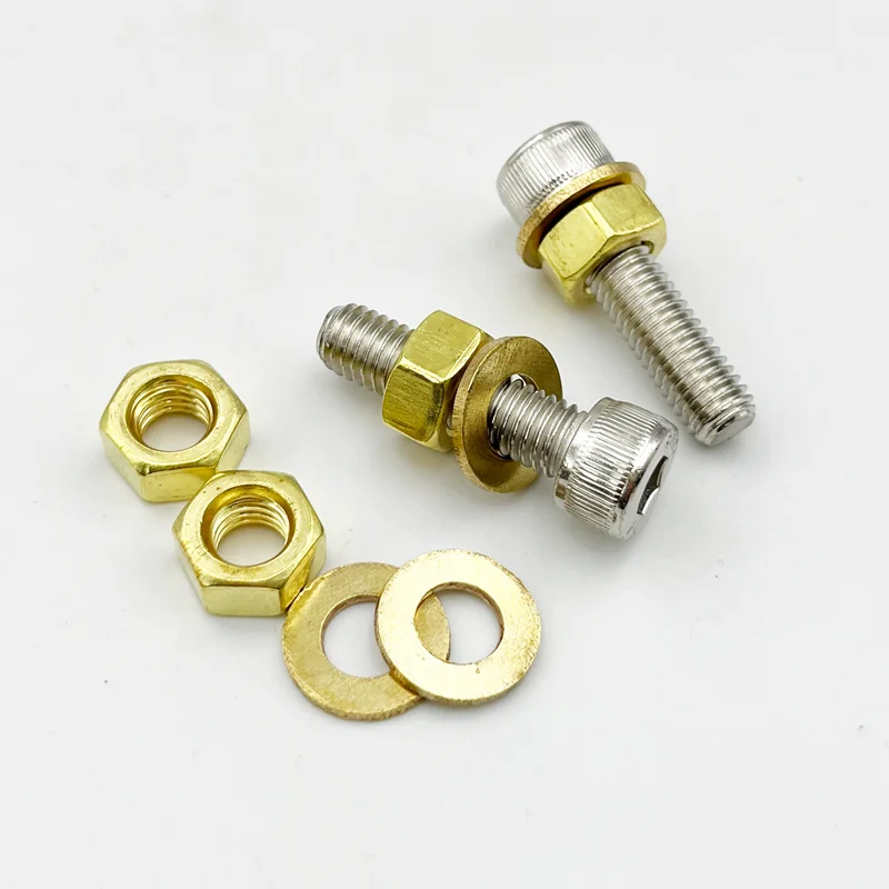 Messing-Unter leg scheibe und massive Messing-Kupfer-Sechskant-Unter leg scheibe Flach dichtung Reiner Kupfer ring Messing-Sechs kant muttern M2-M14 für Schrauben bolzen – Detail 3