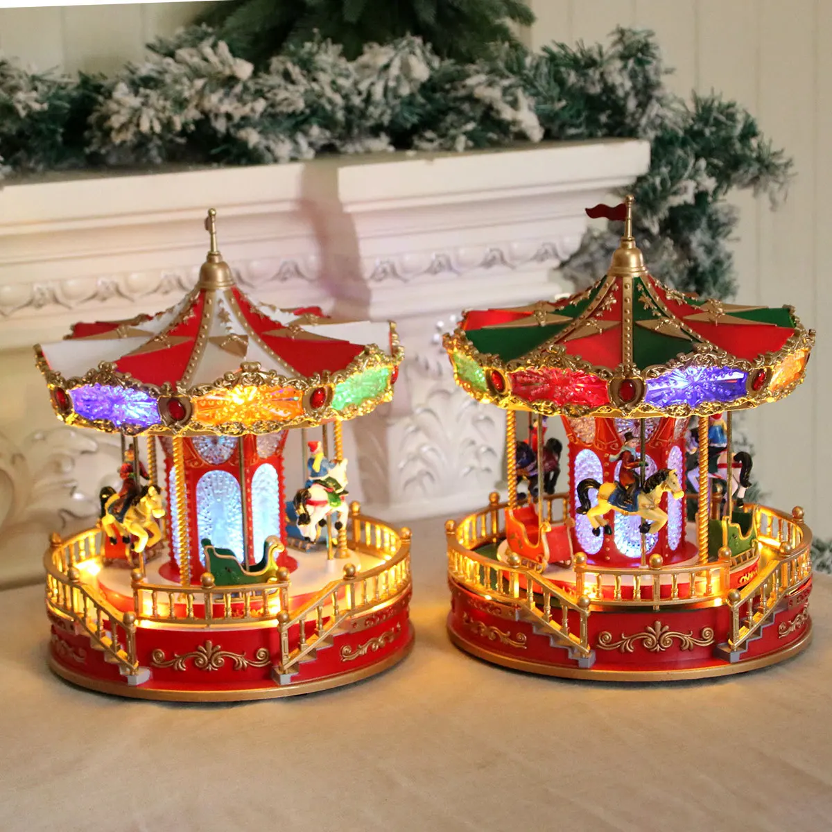 New Christmas luminous band music box music box music box carousel Christmas gift decoration