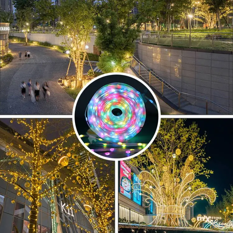 KTRLIGHT DC5V/12V 1.5cm-10cm Pitch 3Pin Clear Wire WS2811 LED Seed Pixel String Light RGB IC Addressable Full Color IP68