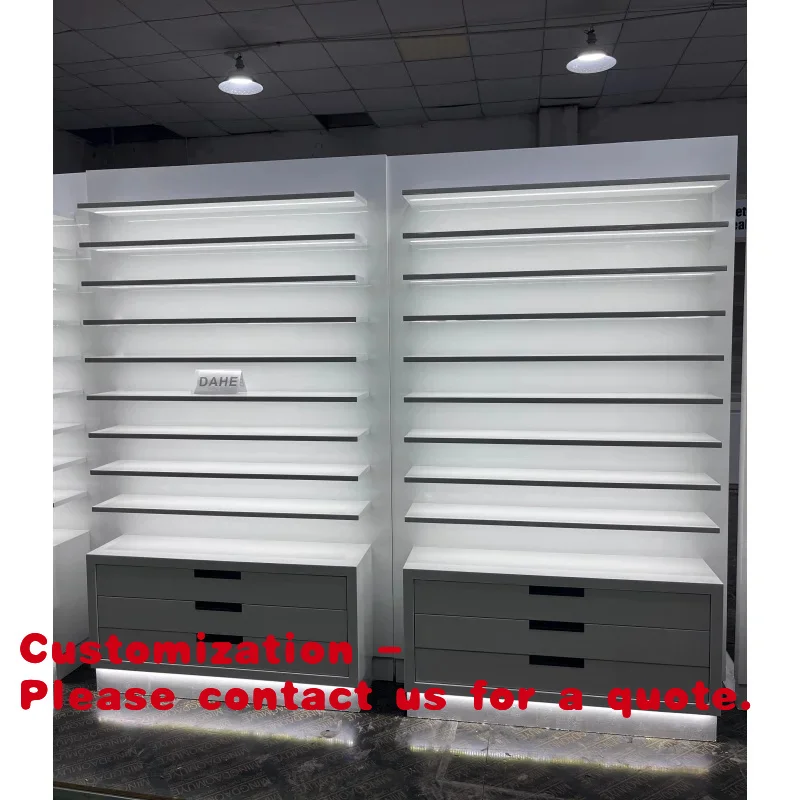 custom.Wooden Optical Lens Storage Cabinet White Color Luxury Customize Optical Display Cabinets