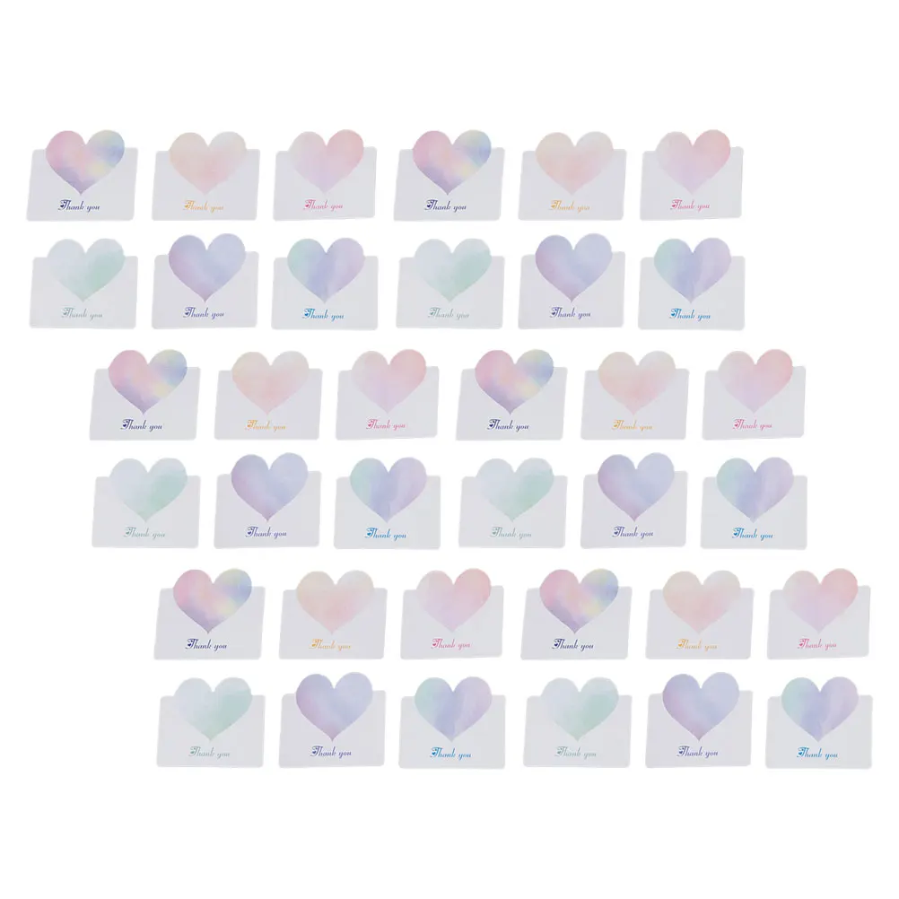 

60 Pcs Heart Greeting Cards Blank Message Blessing Birthday Paper Valentine Thick Smooth Printing Crafts Student Creativity