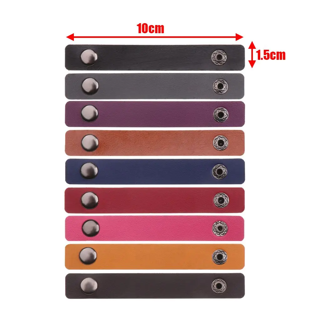 5pcs 10*1.5cm Work Travel Accessories Management Holder Earphone Wrap Winder Leather Cable Straps Wire Ties Tie Wraps Keeper