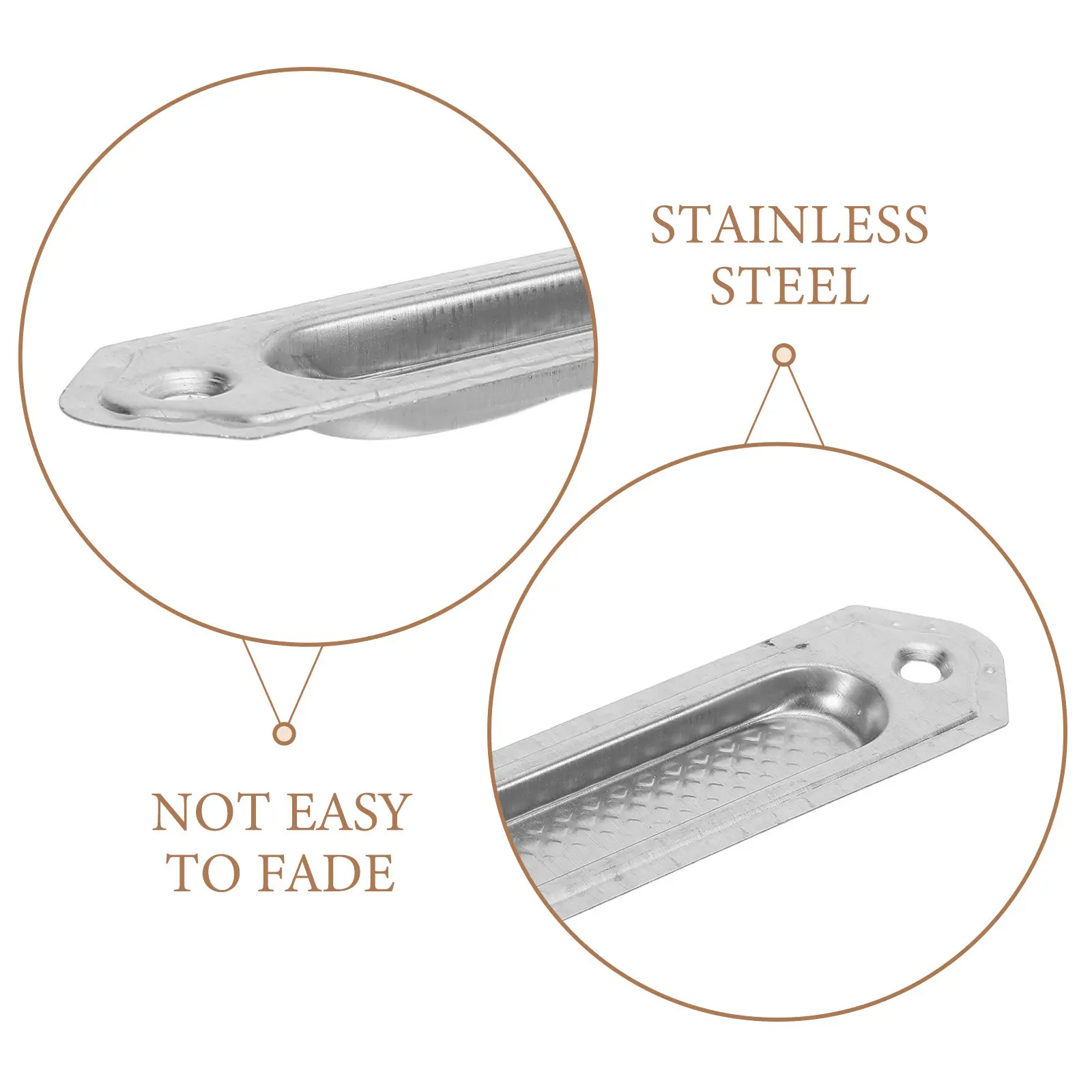 20Pcs Flush Cabinet Pull Handles Stainless Steel Brushed Embedded Drawer Pulls Concealed Furniture Hardware Kitchen Cupboard