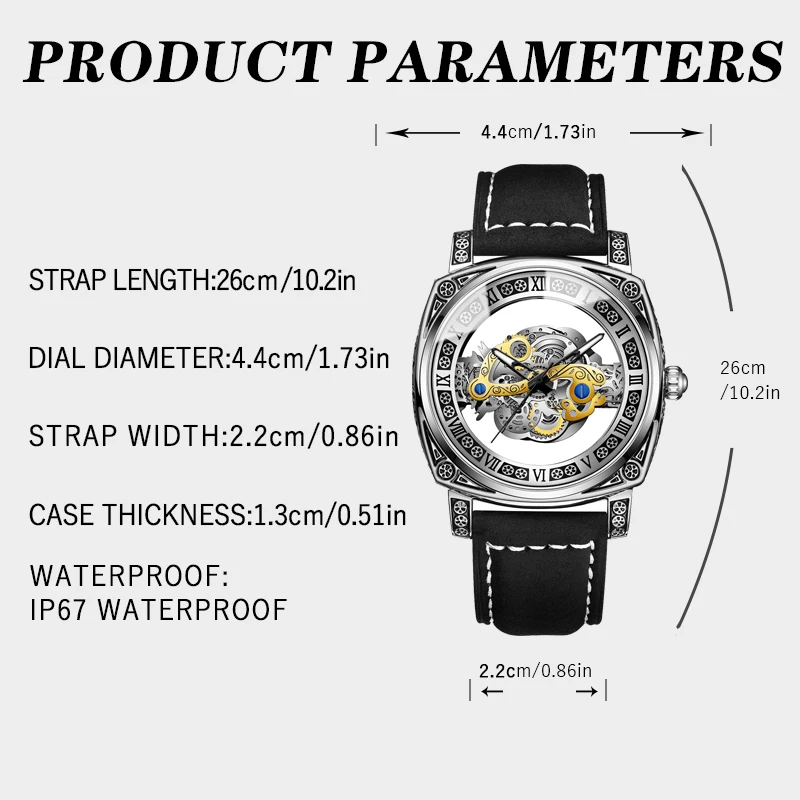 BINBOND New Men Watch Skeleton Quartz Wristwatch Hollow Skeleton Retro Man Clock Top Brand Luxury Clock Men Watches Reloj Hombre